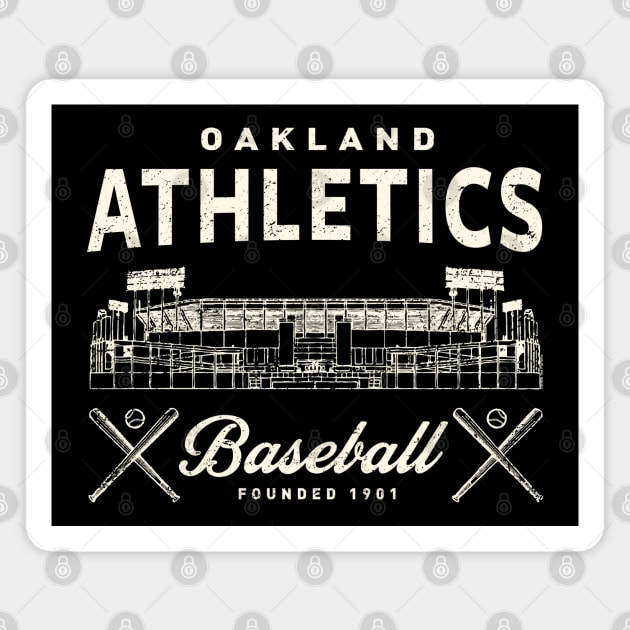 Oakland A's Stadium by © Buck Tee Originals Magnet by Buck Tee